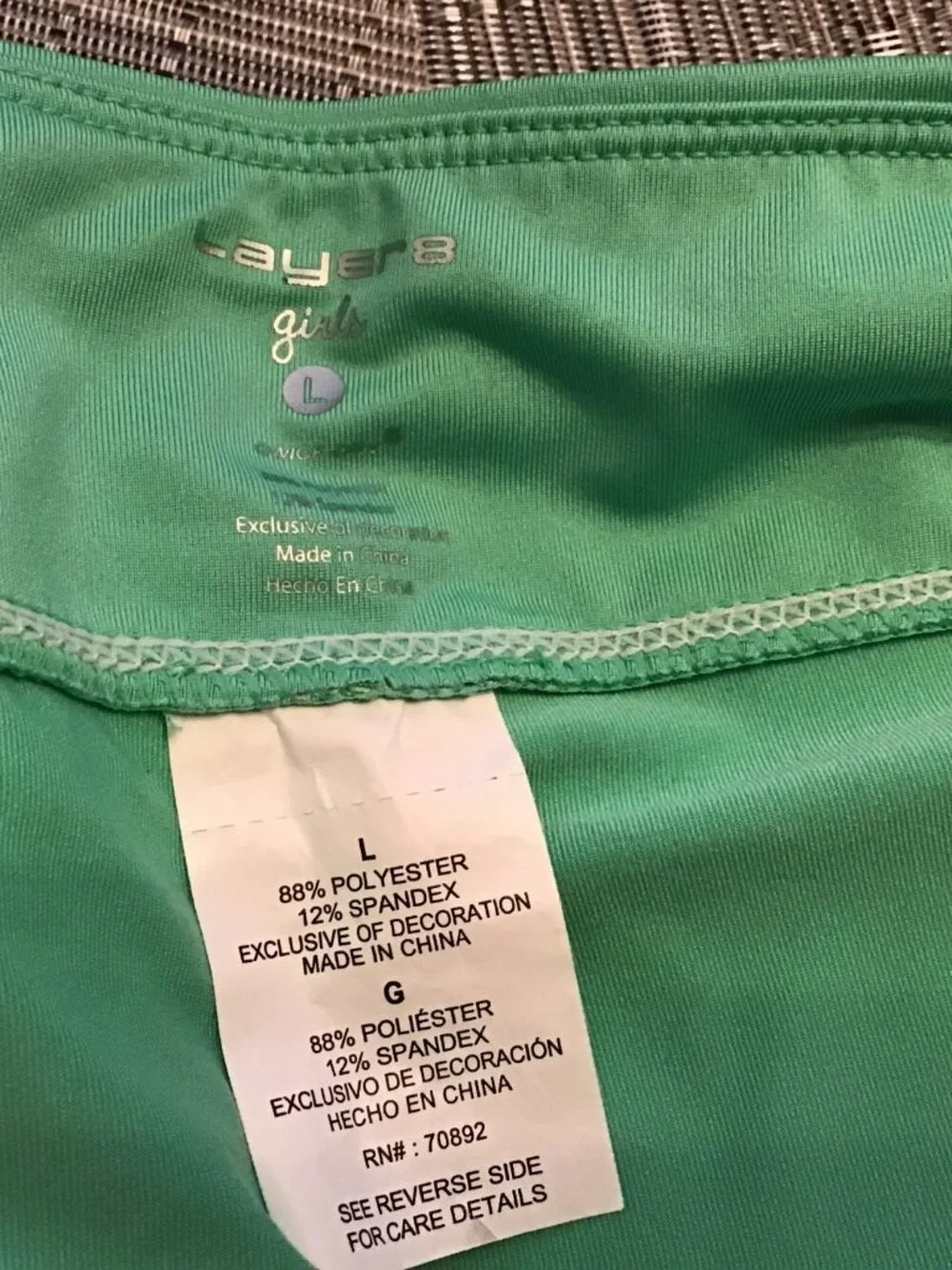 Girl's Layer 8 Tennis/Activewear Set Size L--Top and Skirt w/Attached Shorts